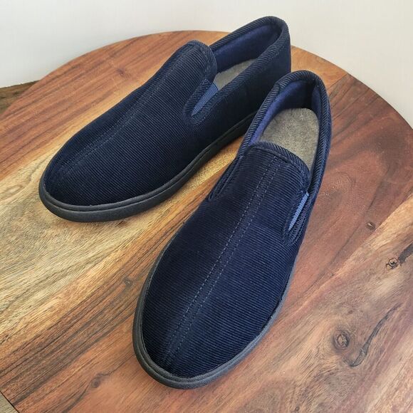 NWOT Hush Puppies Slippers Corduroy Navy Men's Size 8 - Picture 2 of 11
